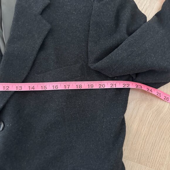 Unisex Wool Cashmere Blend Blazer Style Coat sz 40R - Marled Black - Picture 8 of 13